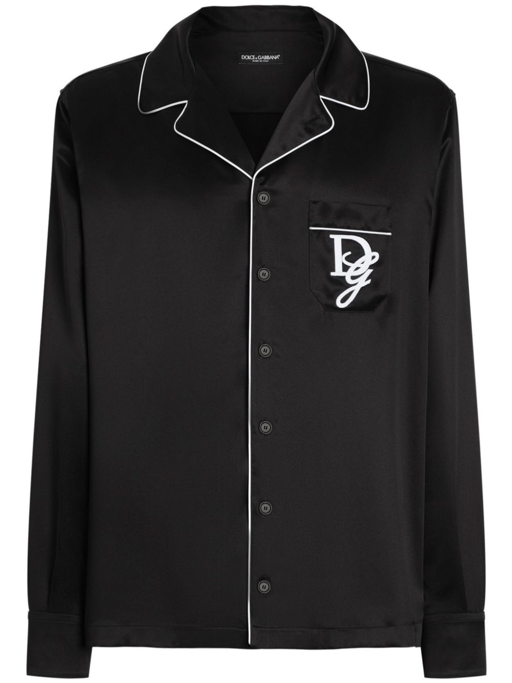 Dolce & Gabbana embroidered-logo shirt - Black von Dolce & Gabbana