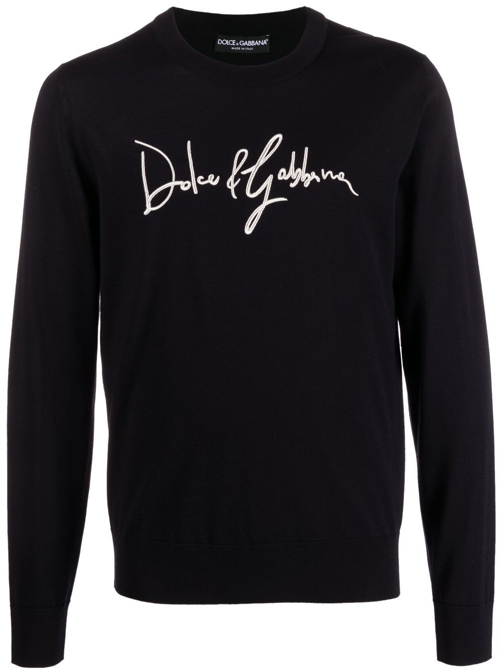 Dolce & Gabbana embroidered-logo wool jumper - Black von Dolce & Gabbana