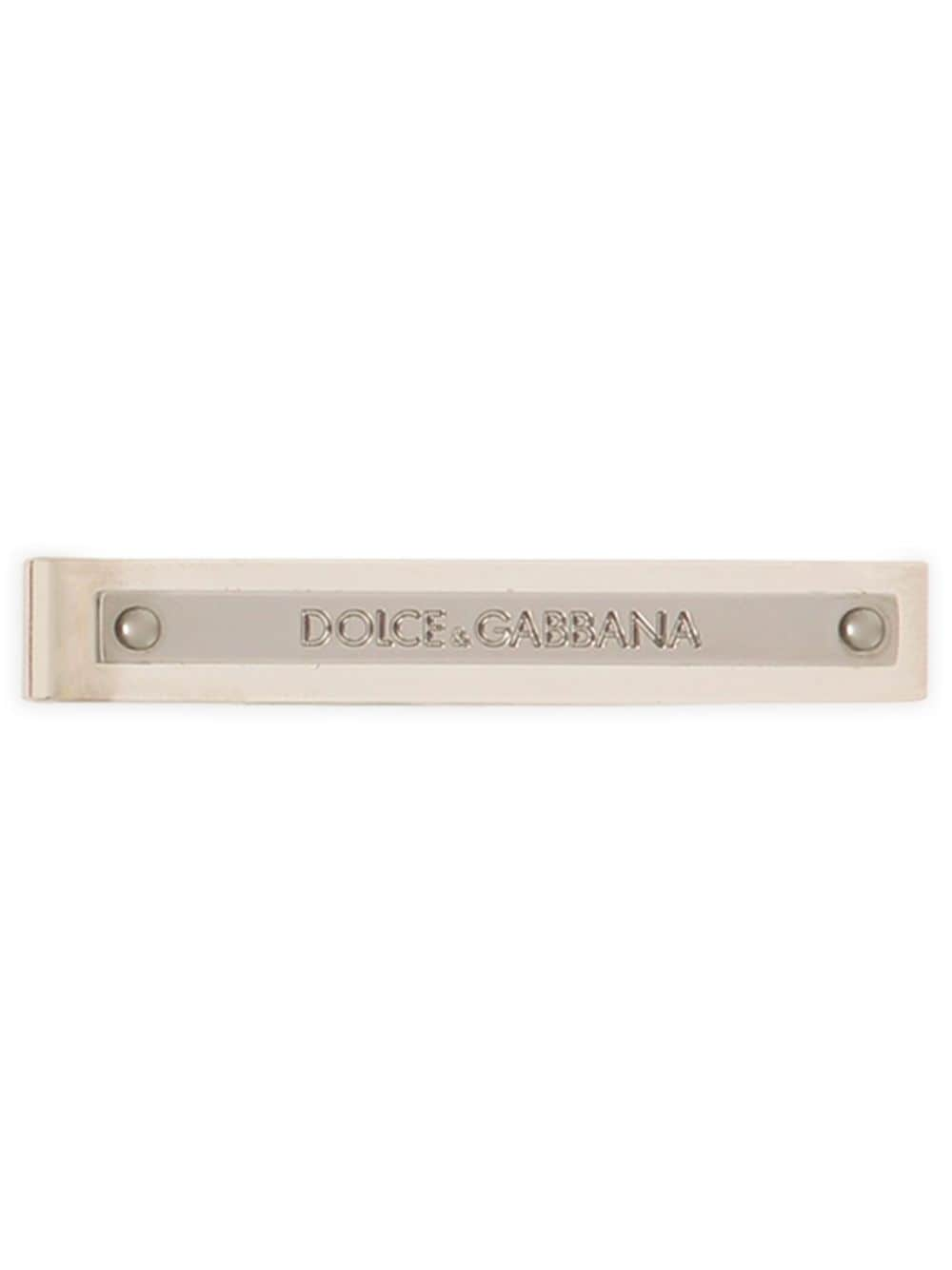 Dolce & Gabbana engraved-logo brass tie clip - Silver von Dolce & Gabbana