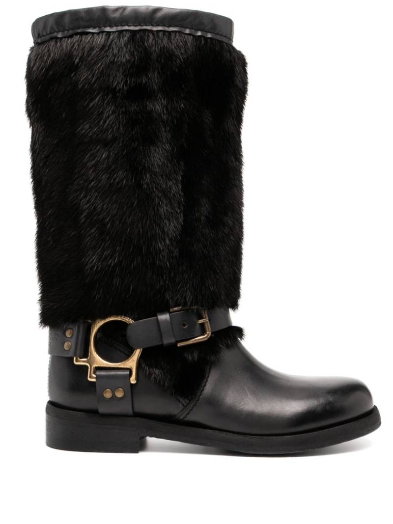 Dolce & Gabbana faux-fur boots - Black von Dolce & Gabbana