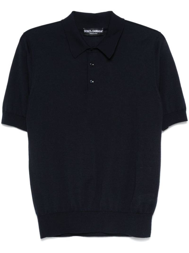 Dolce & Gabbana fine-knit polo shirt - Blue von Dolce & Gabbana