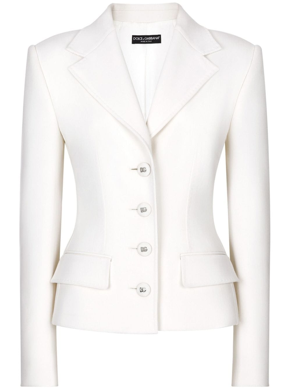 Dolce & Gabbana fitted-waistline single-breasted blazer - White von Dolce & Gabbana