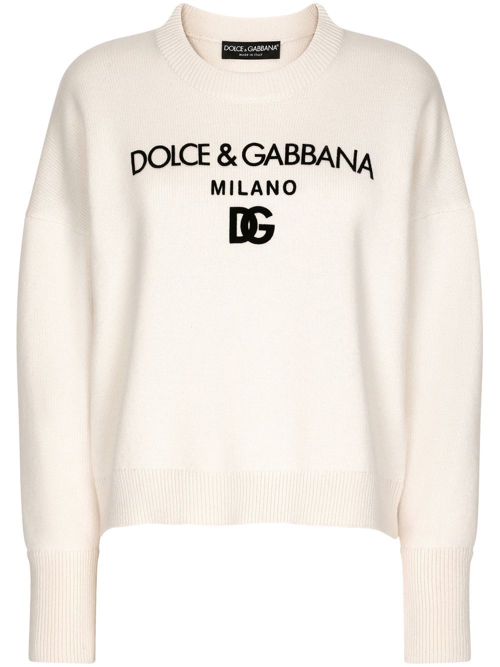 Dolce & Gabbana DG-logo cashmere jumper - Neutrals von Dolce & Gabbana