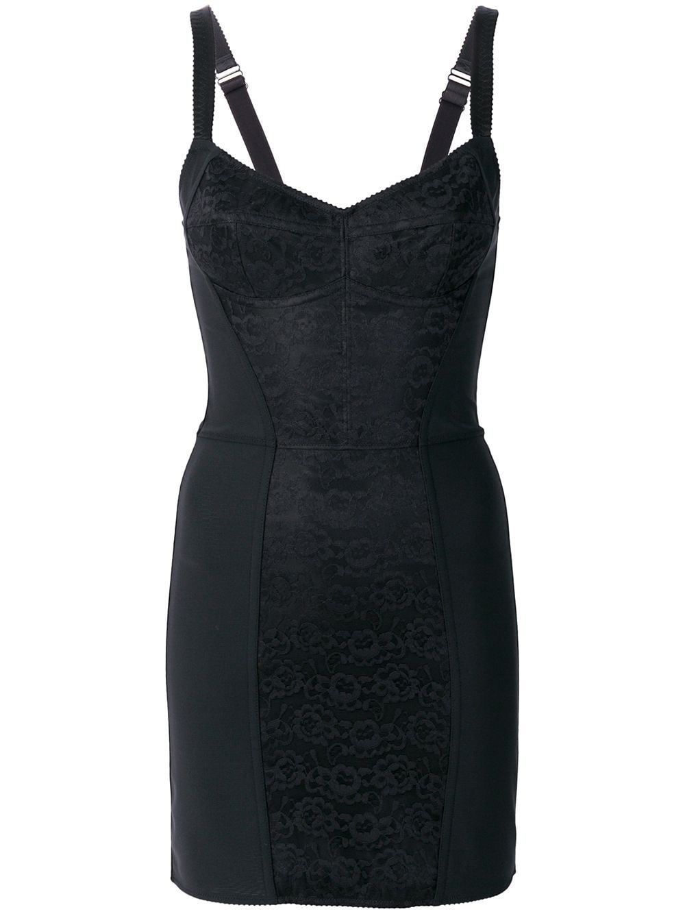 Dolce & Gabbana floral-lace corset slip dress - Black von Dolce & Gabbana