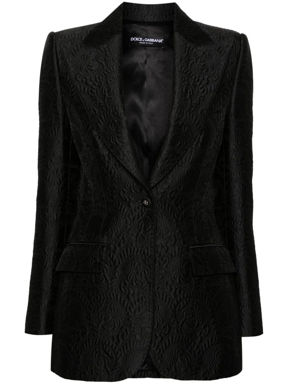 Dolce & Gabbana floral-jacquard blazer - Black von Dolce & Gabbana