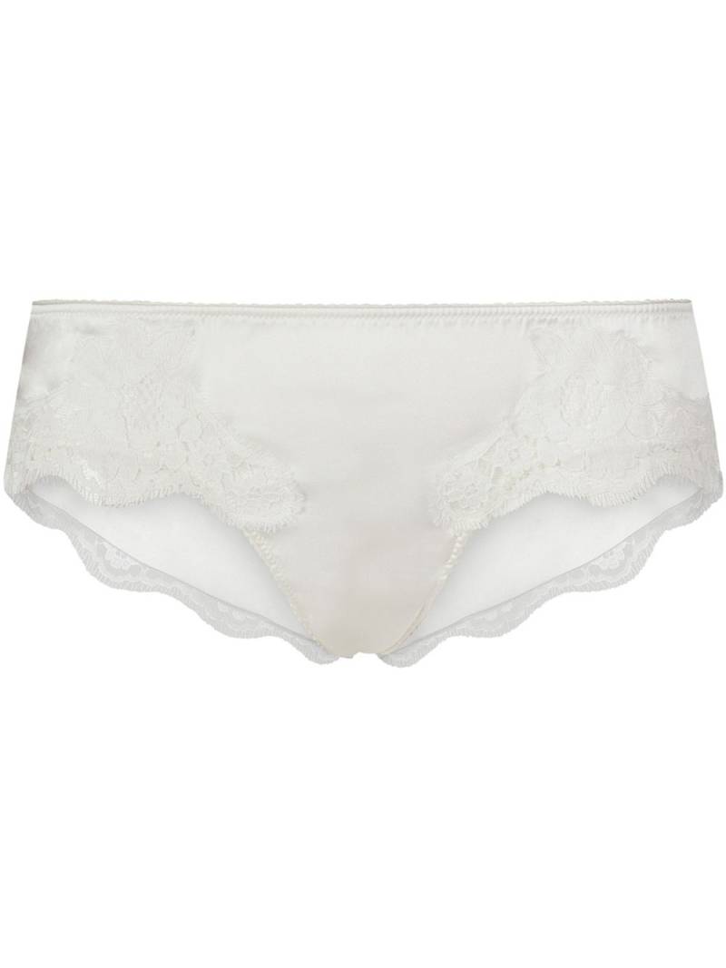 Dolce & Gabbana lace-detail satin briefs - White von Dolce & Gabbana