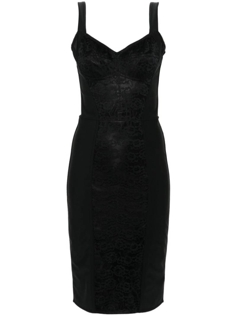 Dolce & Gabbana floral-lace detail dress - Black von Dolce & Gabbana