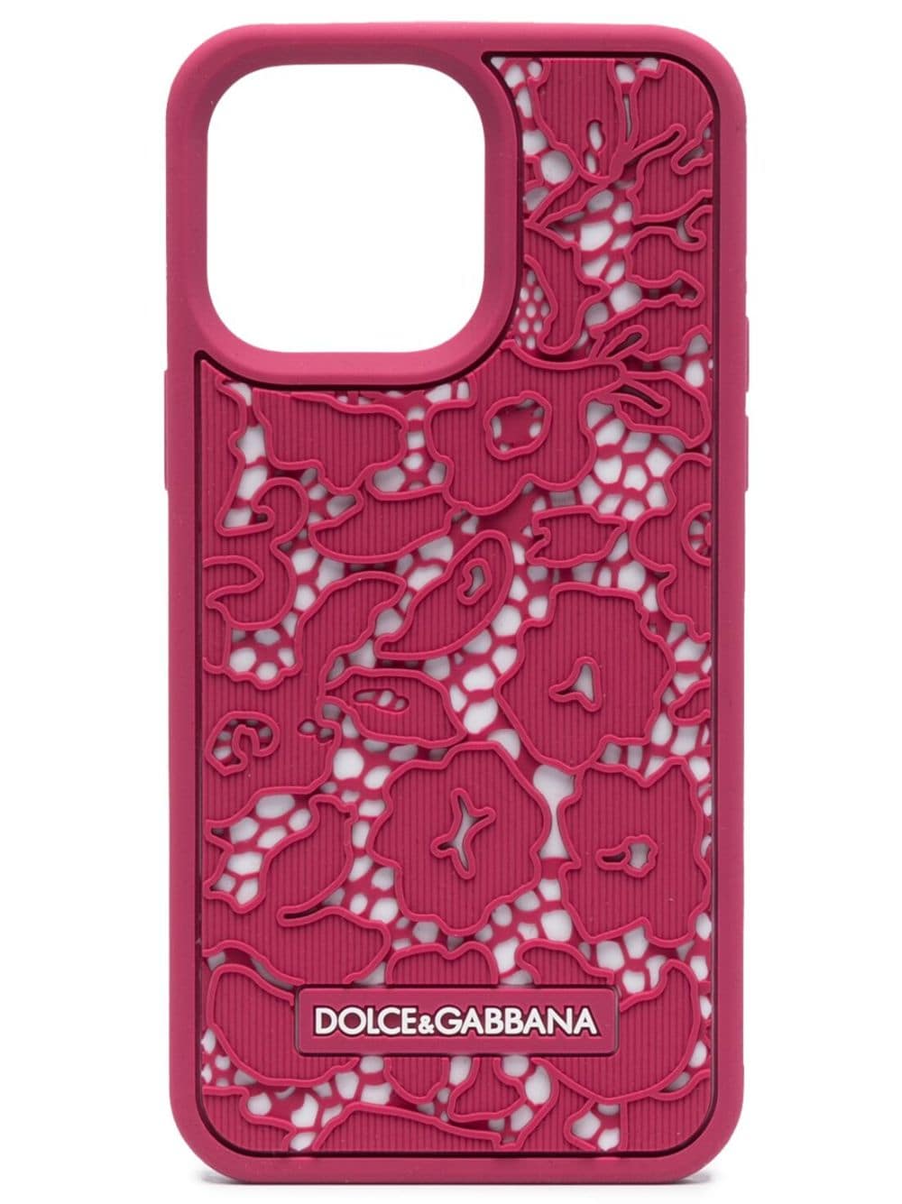 Dolce & Gabbana floral lace iPhone 14 Pro Max case - Pink von Dolce & Gabbana