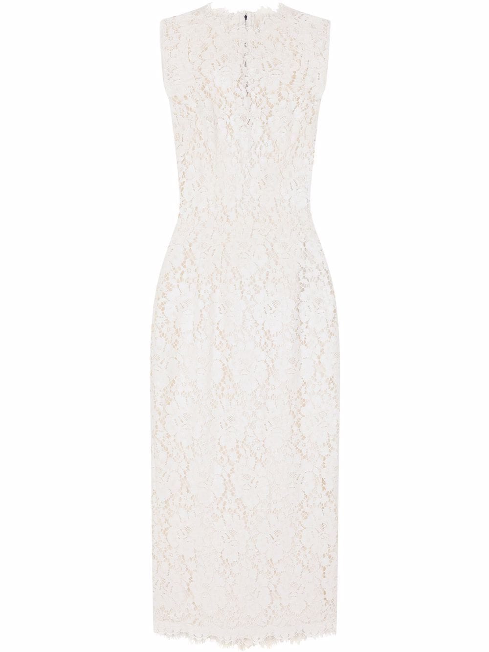 Dolce & Gabbana floral-lace midi dress - White von Dolce & Gabbana