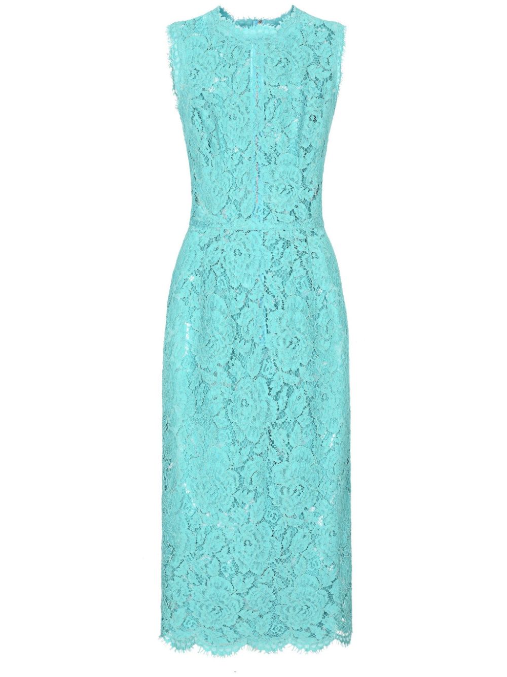 Dolce & Gabbana floral-lace sleeveless midi dress - Blue von Dolce & Gabbana