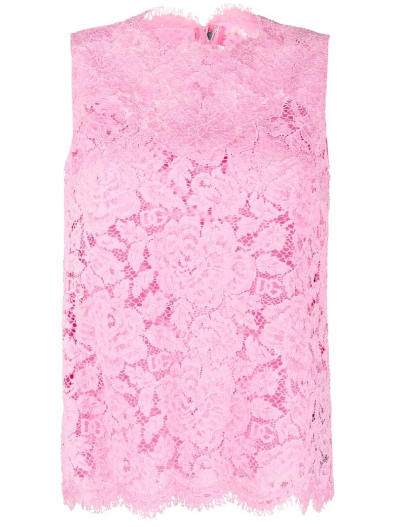 Dolce & Gabbana floral lace sleeveless top - Pink von Dolce & Gabbana