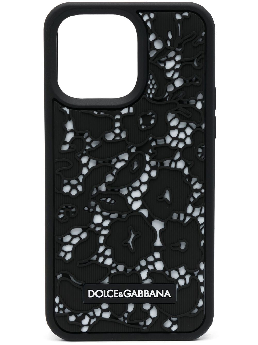 Dolce & Gabbana floral logo-patch iPhone Pro Max case - Black von Dolce & Gabbana