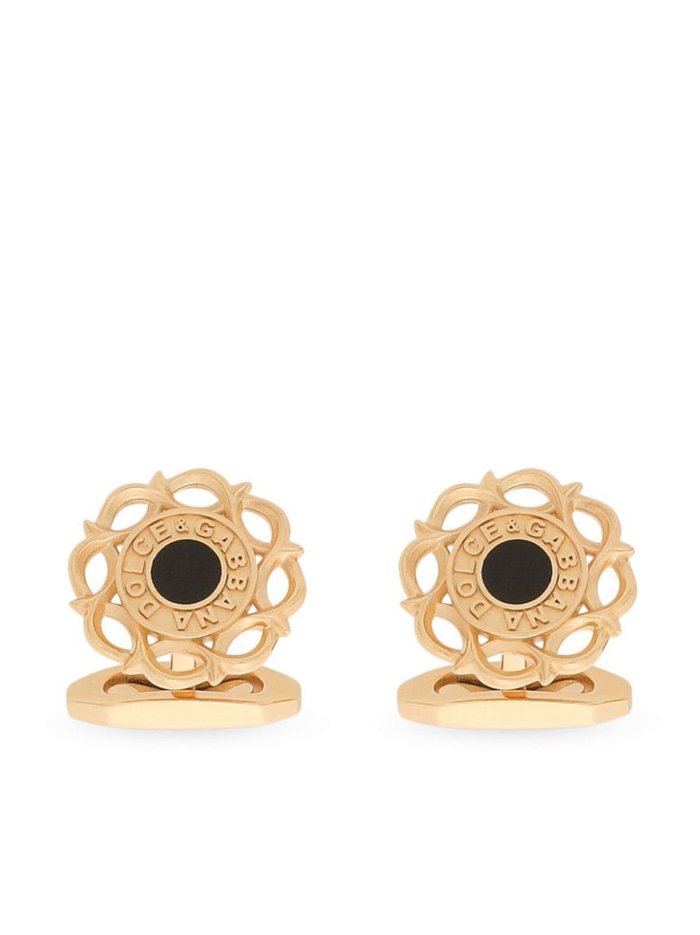 Dolce & Gabbana floral-motif cufflinks - Gold von Dolce & Gabbana