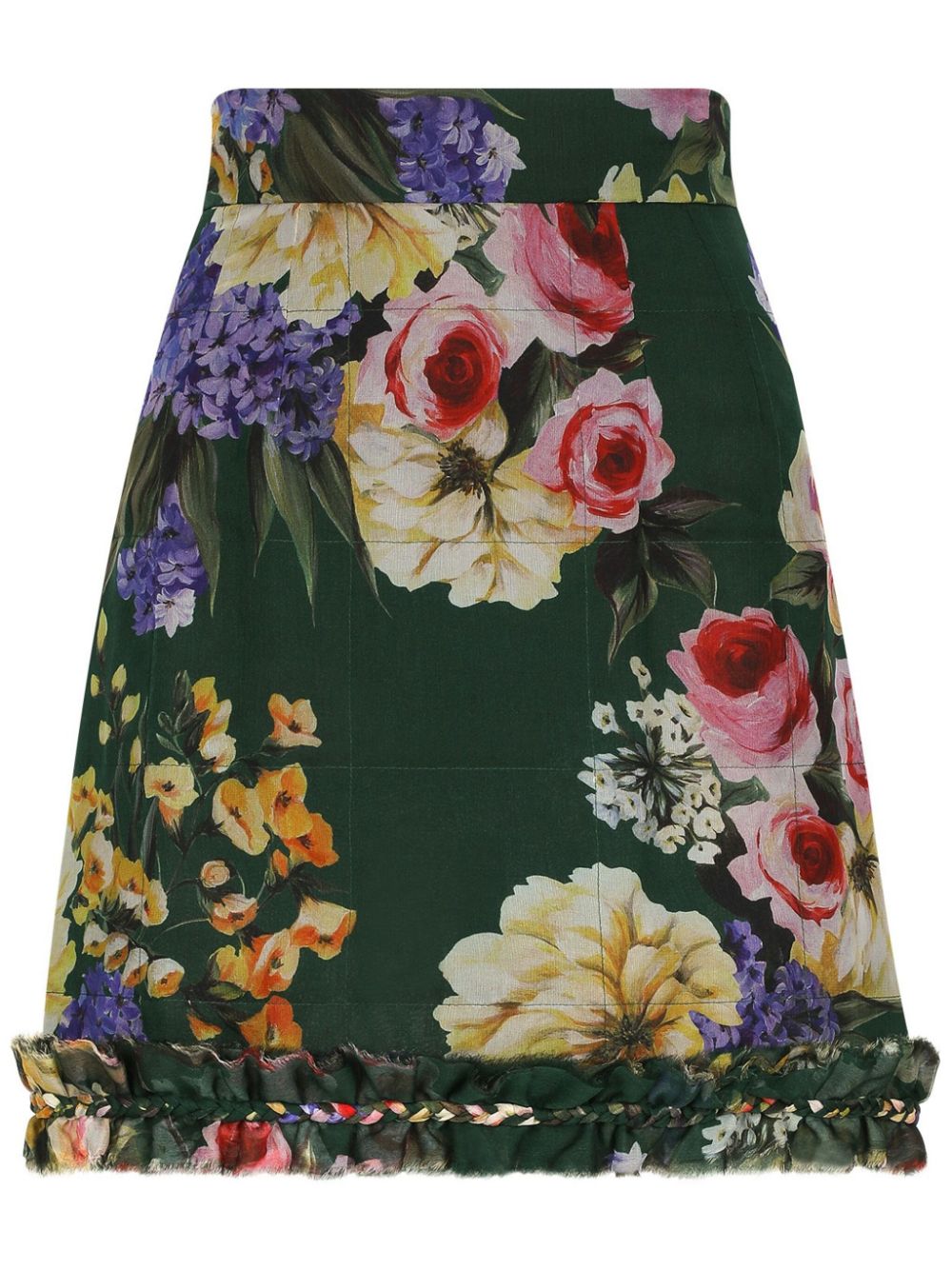 Dolce & Gabbana floral-print chiffon miniskirt - Green von Dolce & Gabbana