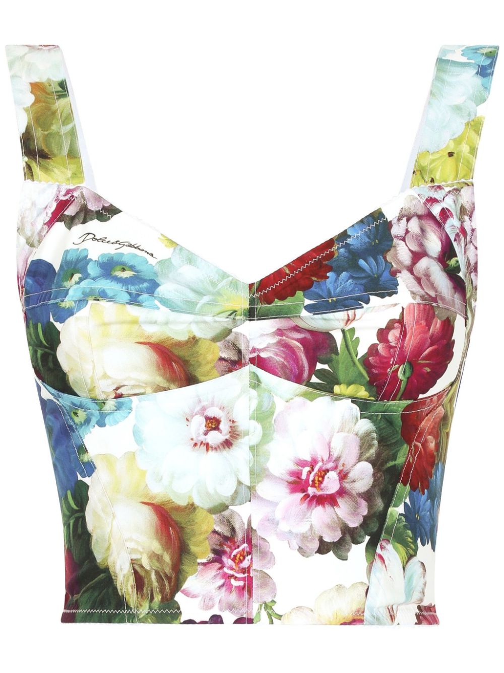 Dolce & Gabbana floral-print corset top - White von Dolce & Gabbana