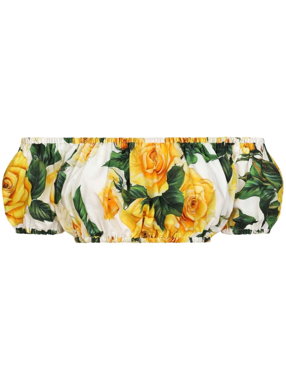 Dolce & Gabbana floral-print cropped top - White von Dolce & Gabbana