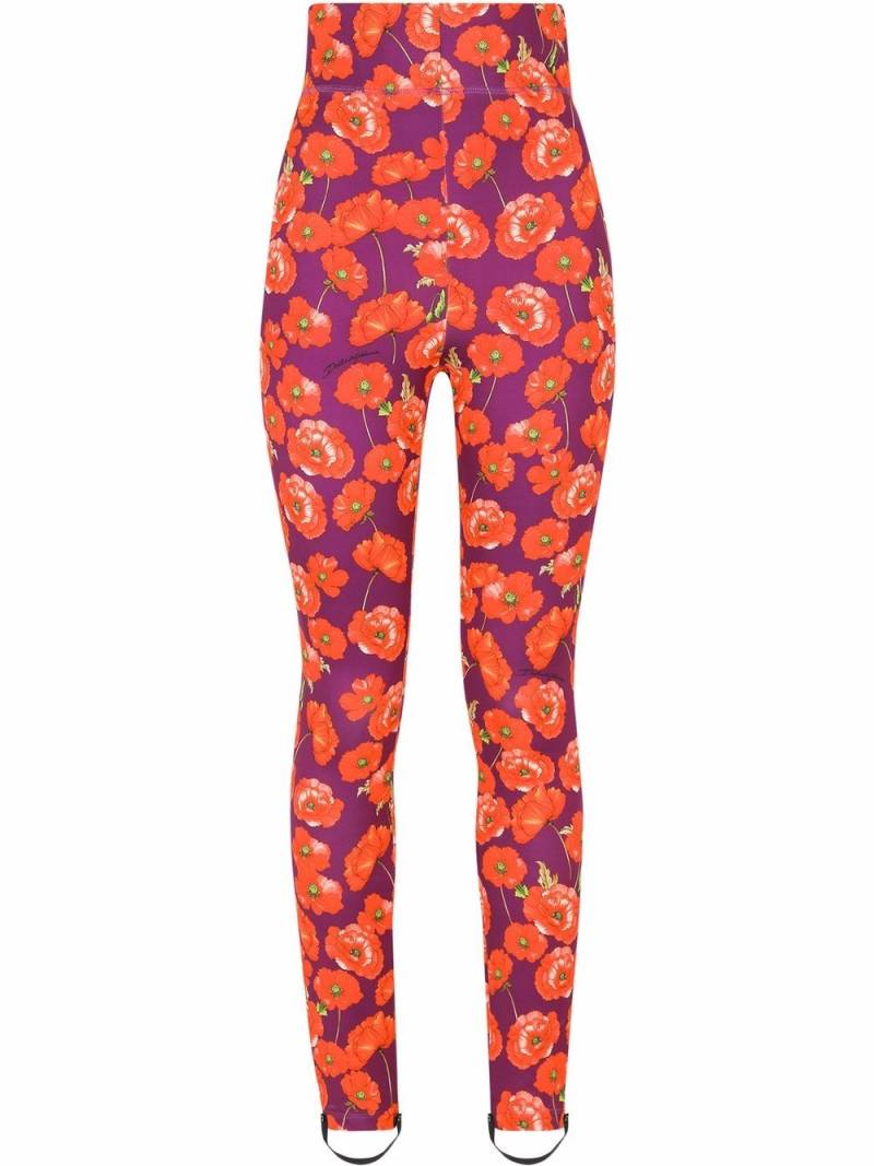 Dolce & Gabbana floral-print leggings - Purple von Dolce & Gabbana