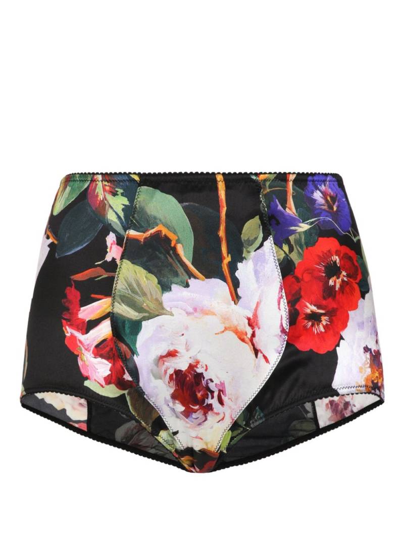 Dolce & Gabbana floral-print silk blend briefs - Black von Dolce & Gabbana