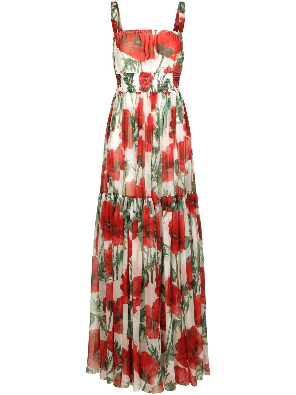 Dolce & Gabbana floral-print silk dress - White von Dolce & Gabbana