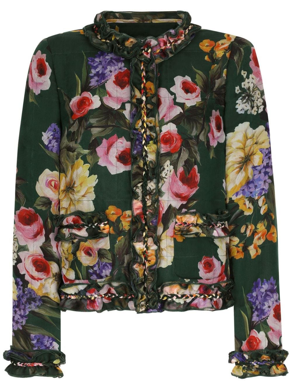 Dolce & Gabbana floral-print silk jacket - Green von Dolce & Gabbana