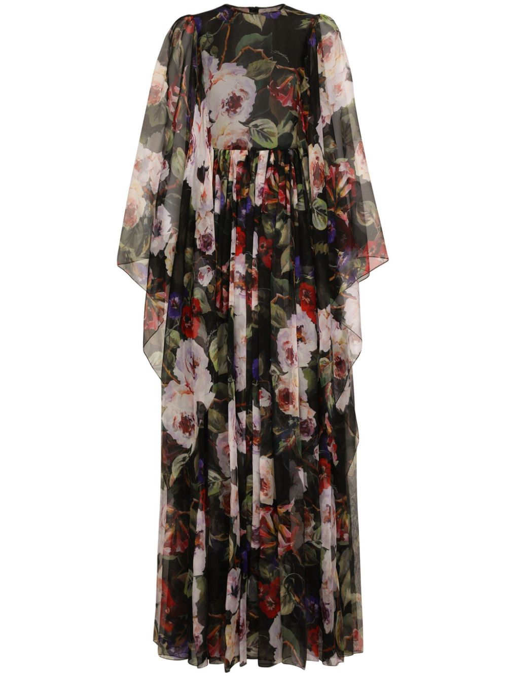 Dolce & Gabbana floral-print silk maxi dress - Black von Dolce & Gabbana