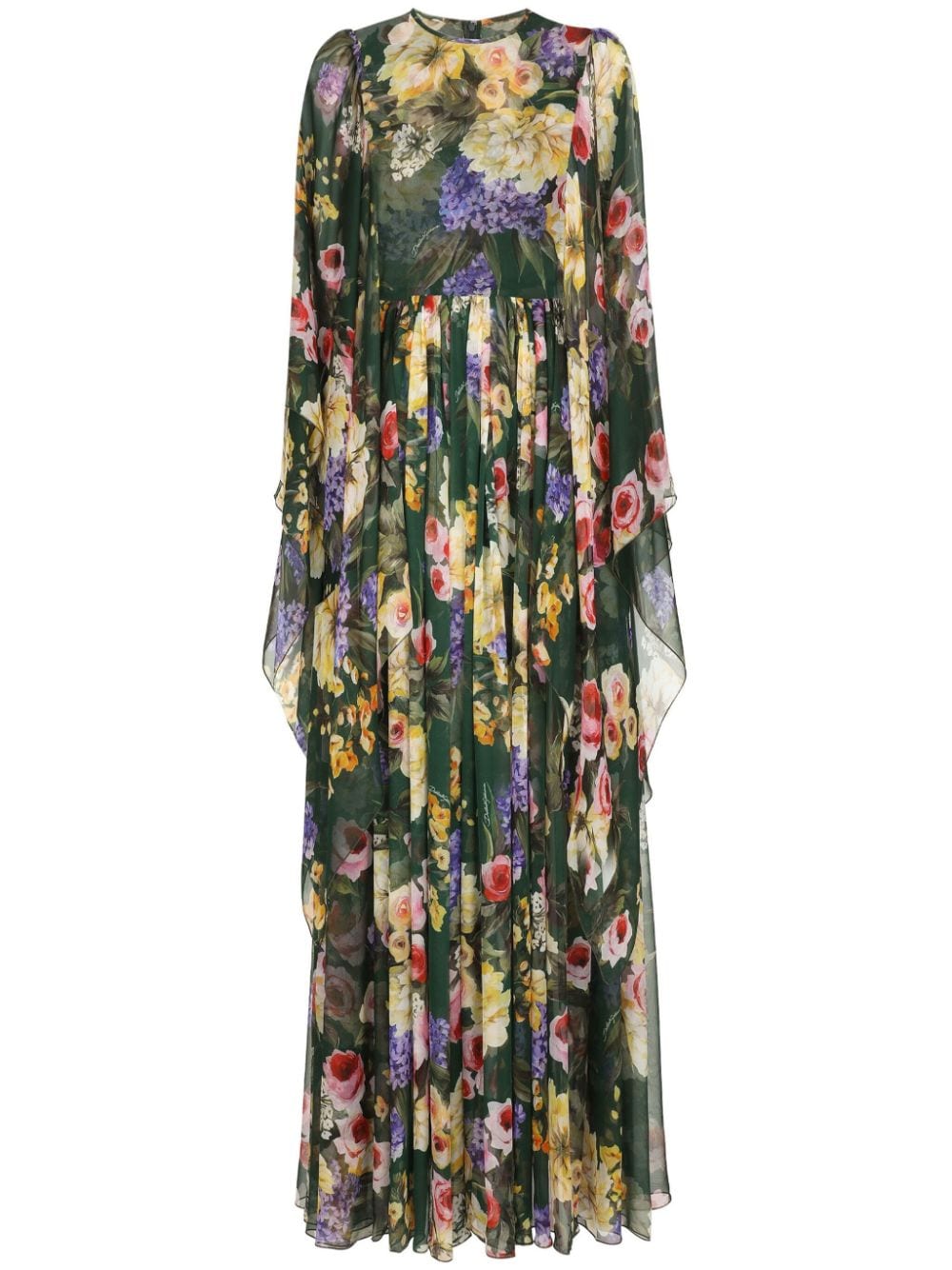 Dolce & Gabbana floral-print silk maxi dress - Green von Dolce & Gabbana