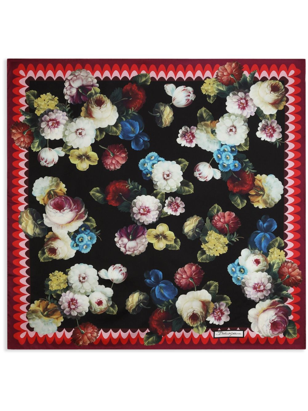 Dolce & Gabbana floral-print silk scarf - Black von Dolce & Gabbana