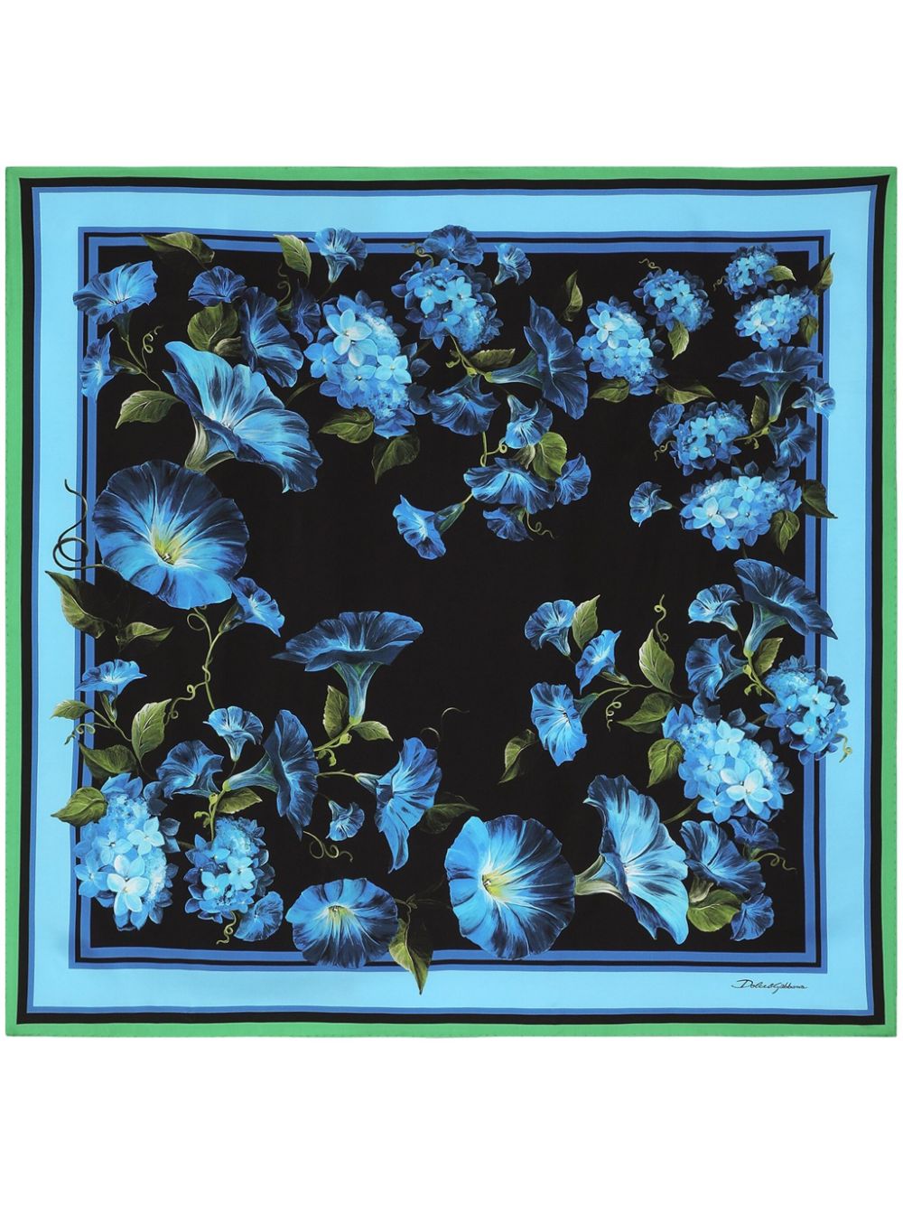 Dolce & Gabbana floral-print silk scarf - Blue von Dolce & Gabbana