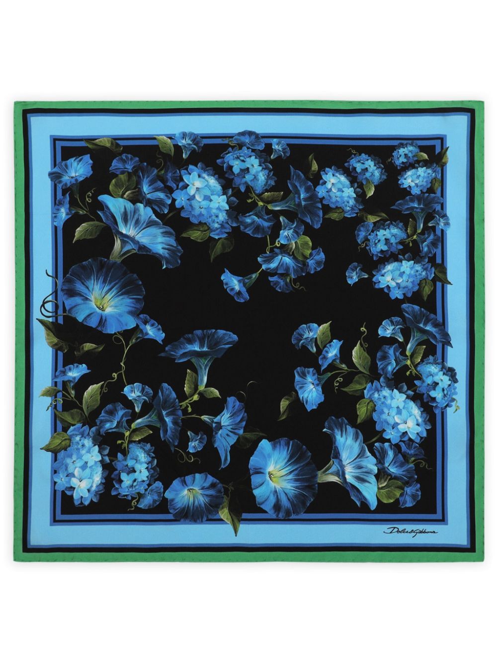 Dolce & Gabbana floral-print silk scarf - Blue von Dolce & Gabbana