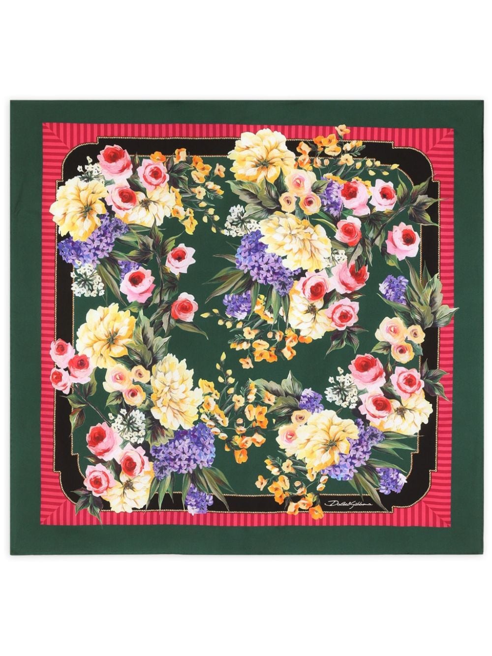 Dolce & Gabbana floral-print silk scarf - Green von Dolce & Gabbana