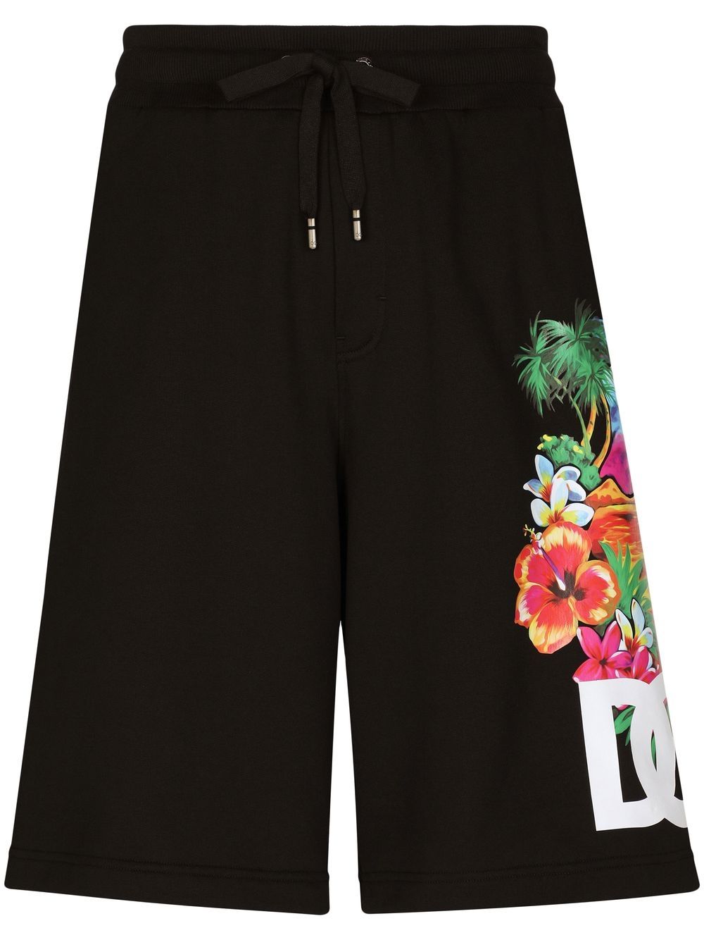 Dolce & Gabbana floral-print track shorts - Black von Dolce & Gabbana