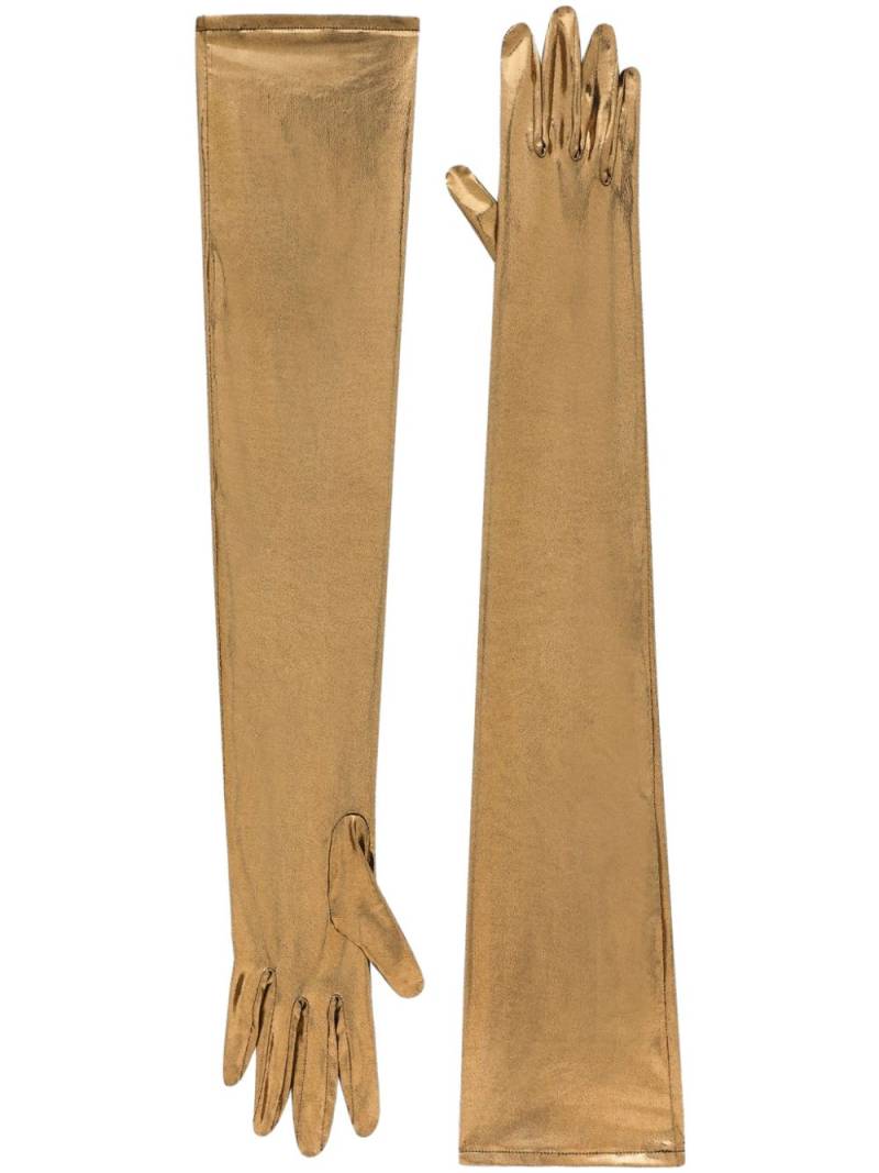 Dolce & Gabbana foiled long gloves - Gold von Dolce & Gabbana