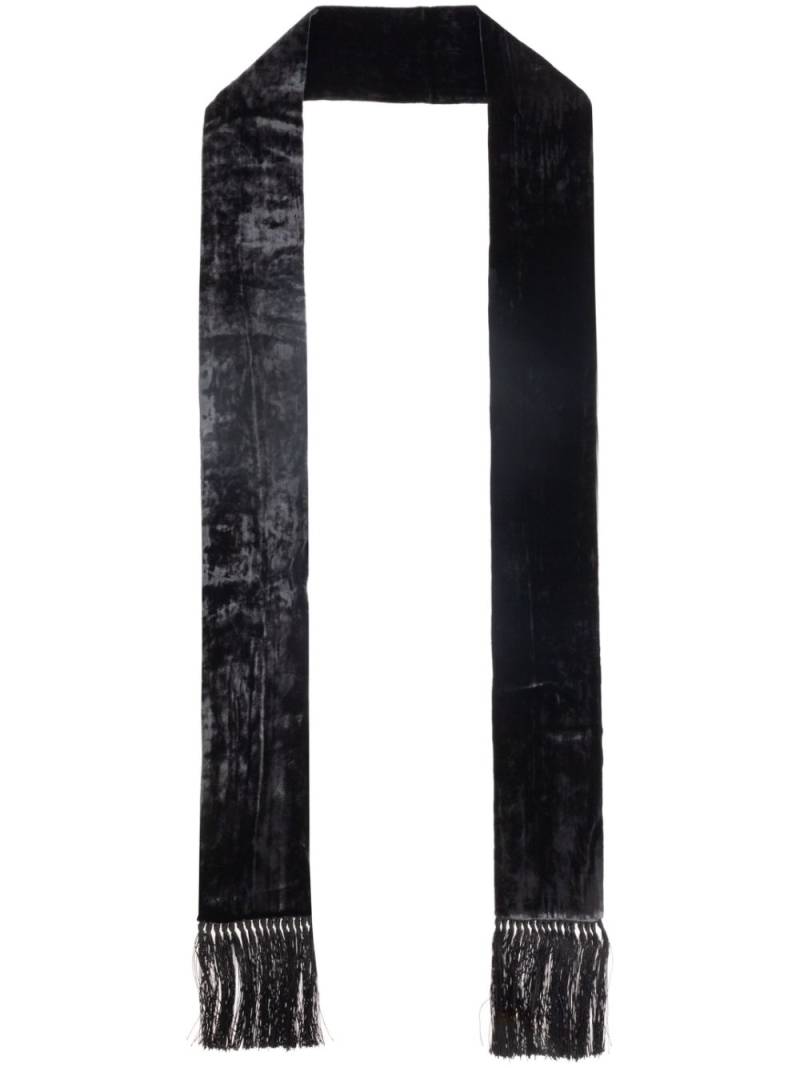 Dolce & Gabbana fringed velvet scarf - Black von Dolce & Gabbana