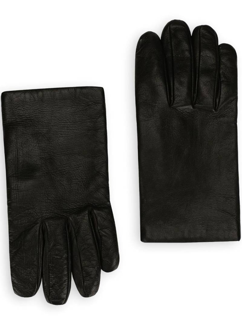 Dolce & Gabbana full-finger leather gloves - Black von Dolce & Gabbana