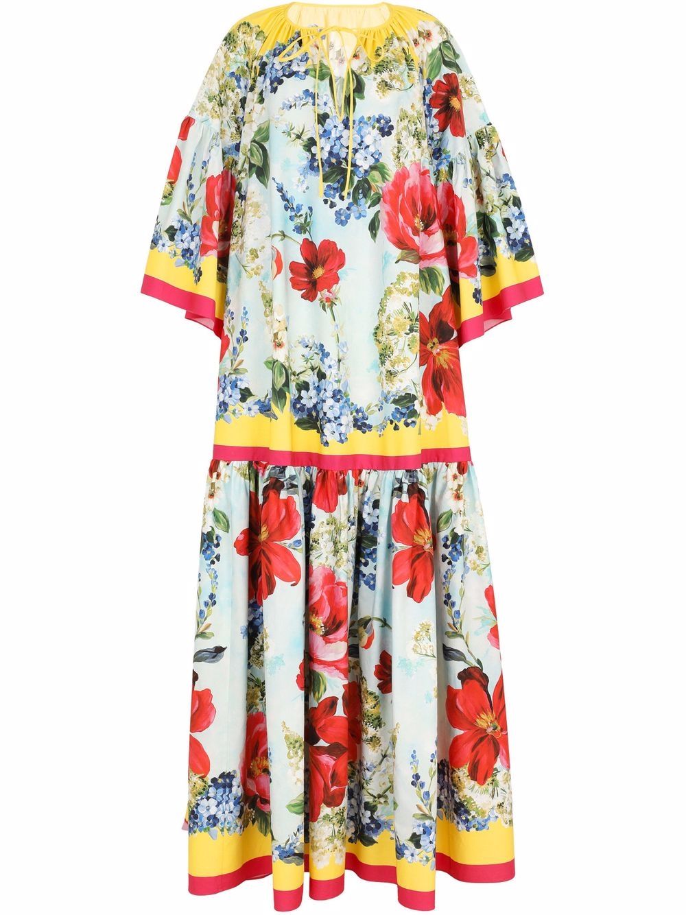 Dolce & Gabbana garden-print poplin kaftan - Blue von Dolce & Gabbana