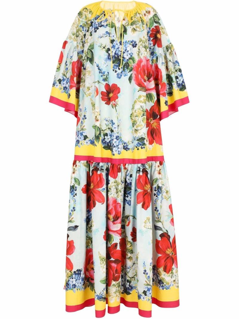 Dolce & Gabbana garden-print poplin kaftan - Blue von Dolce & Gabbana