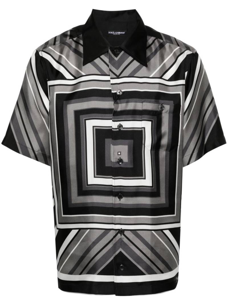 Dolce & Gabbana geometric-print silk shirt - Grey von Dolce & Gabbana