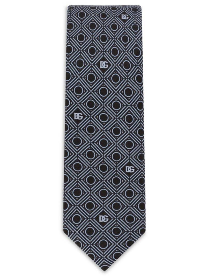 Dolce & Gabbana geometric-print silk tie - Blue von Dolce & Gabbana