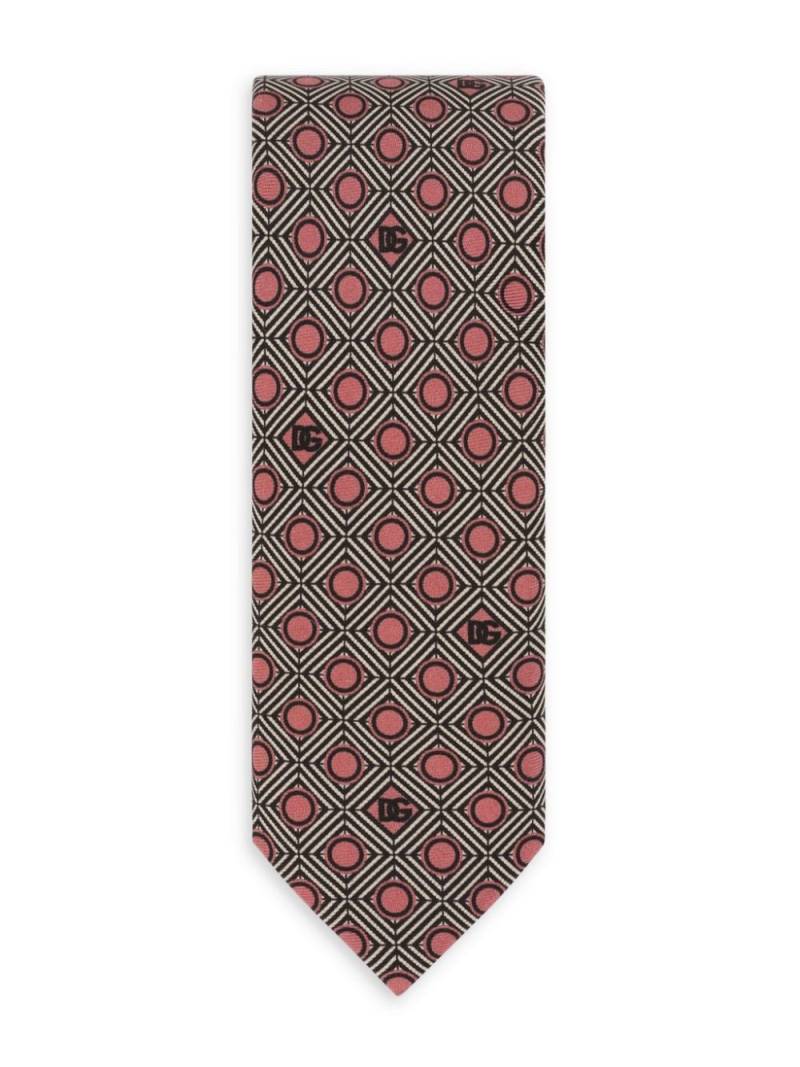 Dolce & Gabbana geometric-print silk tie - Neutrals von Dolce & Gabbana