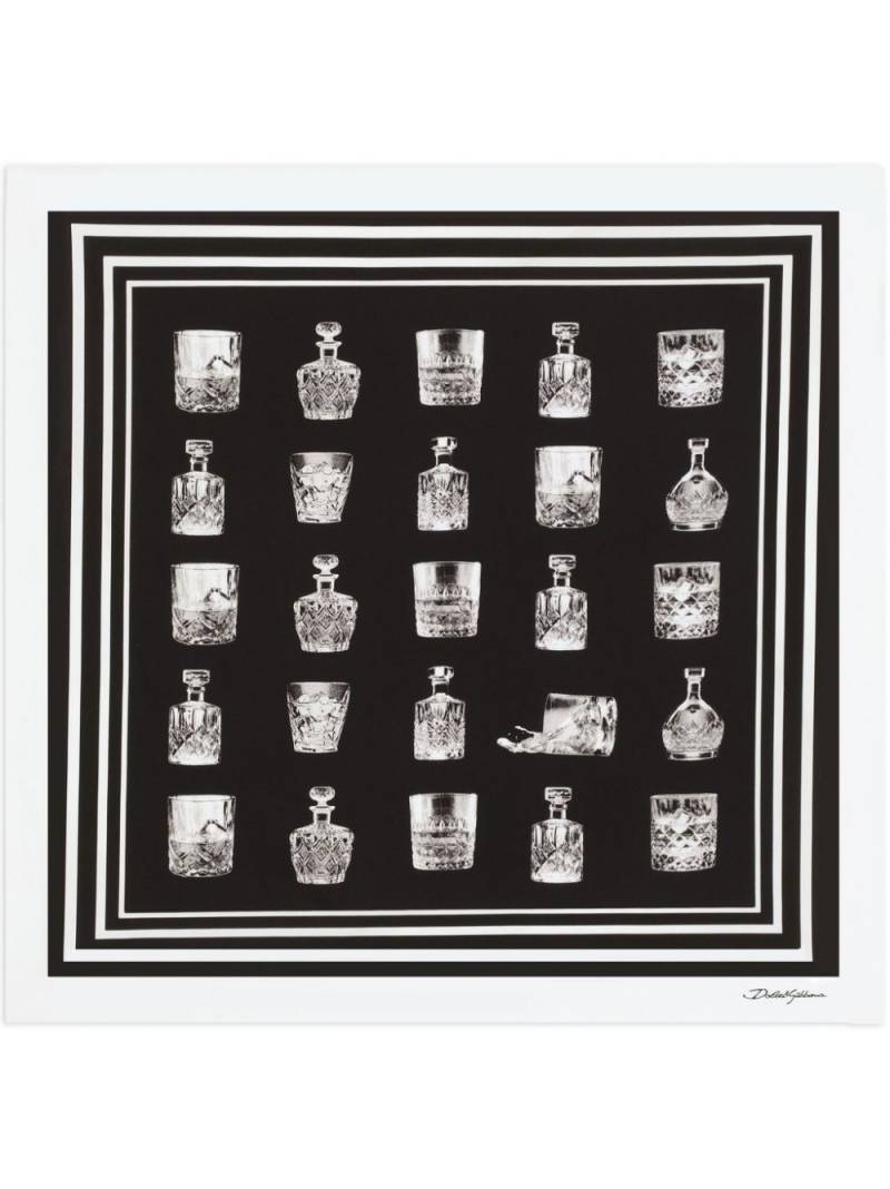 Dolce & Gabbana glass-print foulard - Black von Dolce & Gabbana