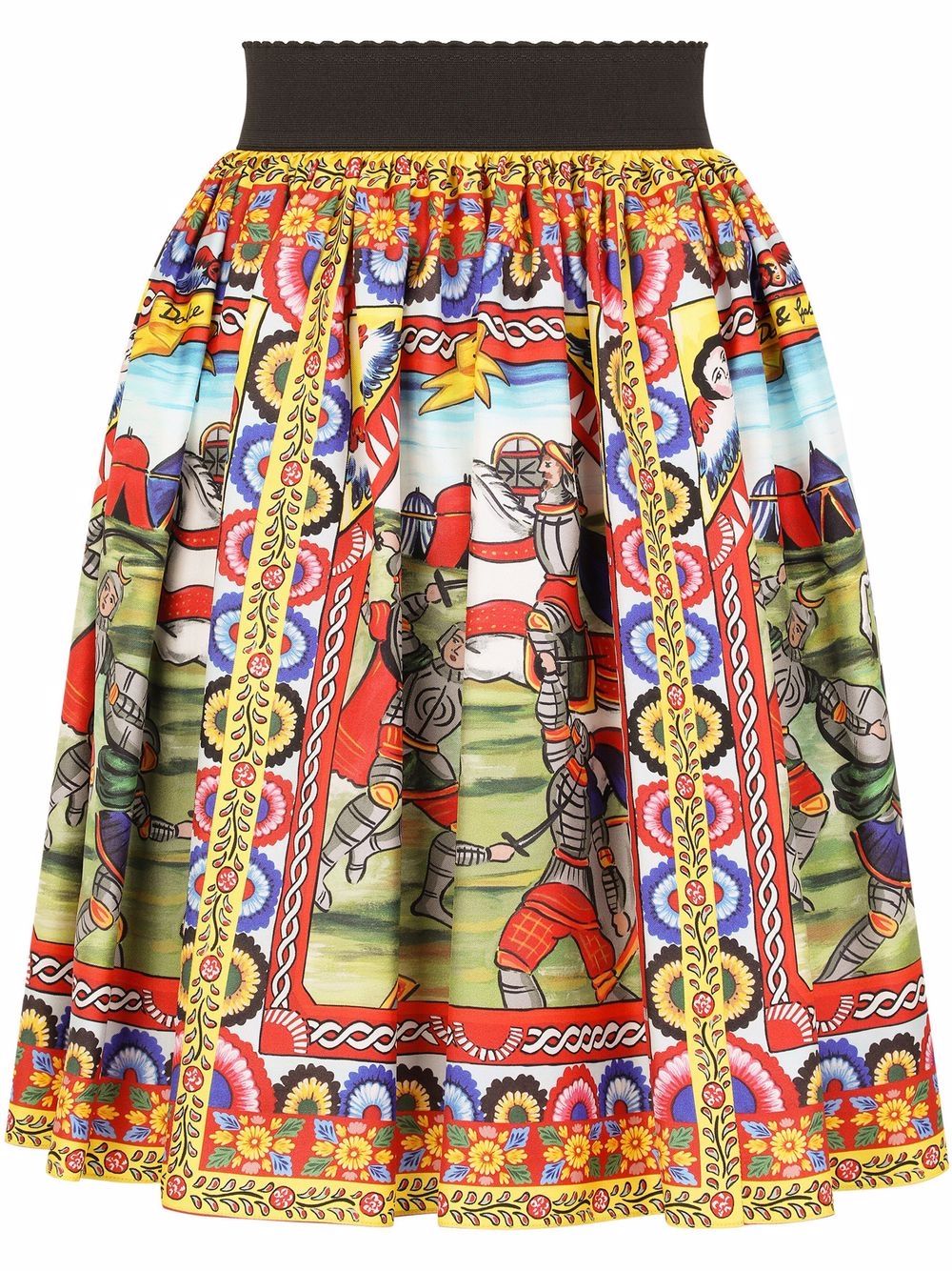 Dolce & Gabbana graphic-print A-line skirt - Green von Dolce & Gabbana