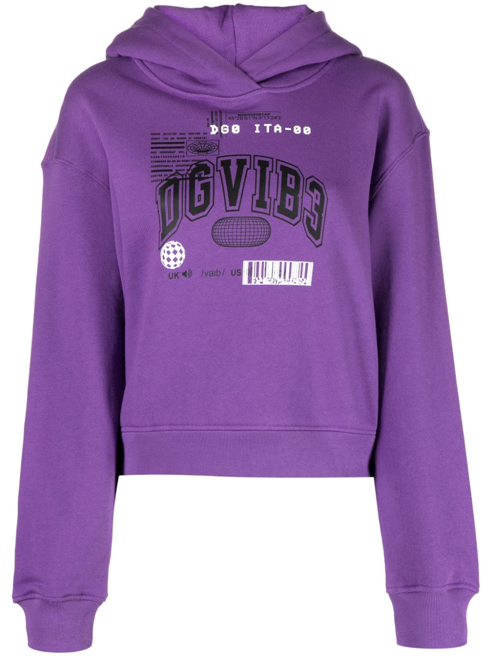 Dolce & Gabbana graphic-print cotton hoodie - Purple von Dolce & Gabbana