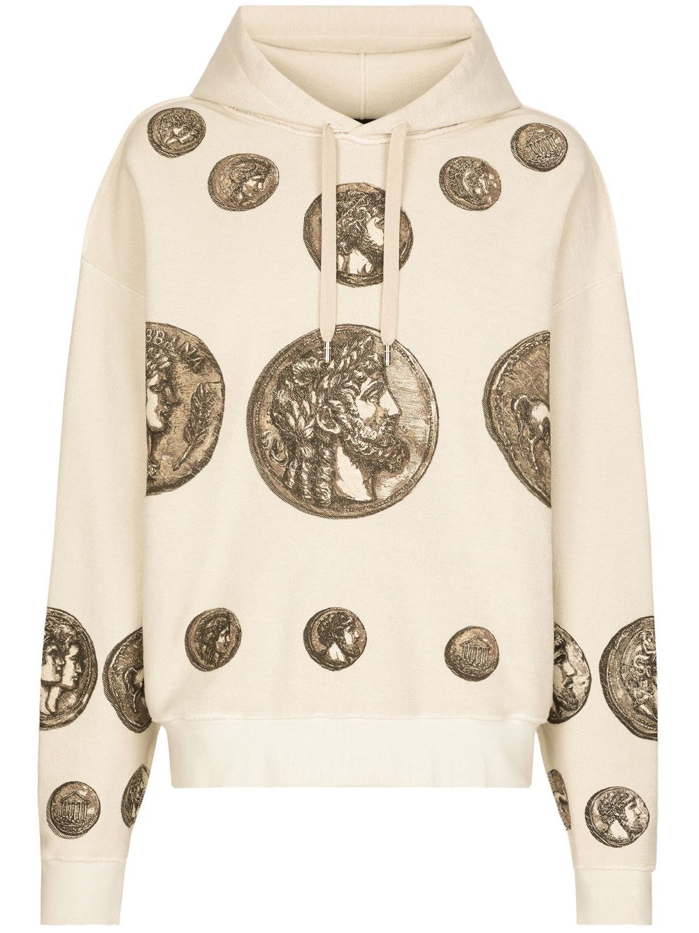 Dolce & Gabbana graphic-print long-sleeved hoodie - Neutrals von Dolce & Gabbana