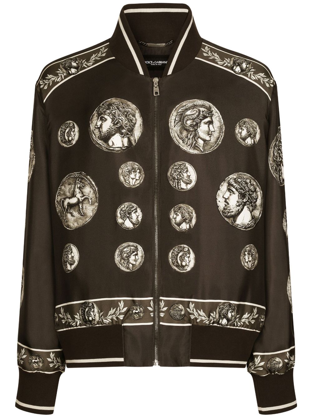 Dolce & Gabbana graphic-print long-sleeved jacket - Brown von Dolce & Gabbana