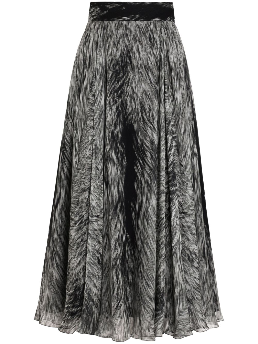 Dolce & Gabbana graphic-print midi skirt - Grey von Dolce & Gabbana