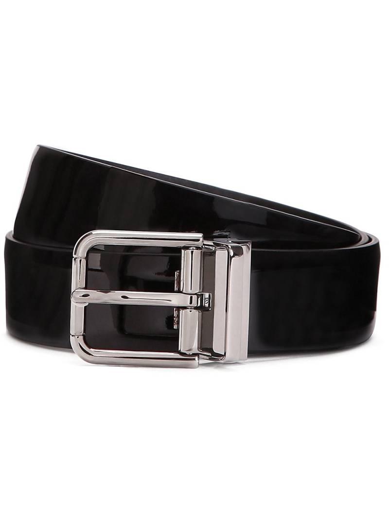 Dolce & Gabbana patent leather belt - Black von Dolce & Gabbana