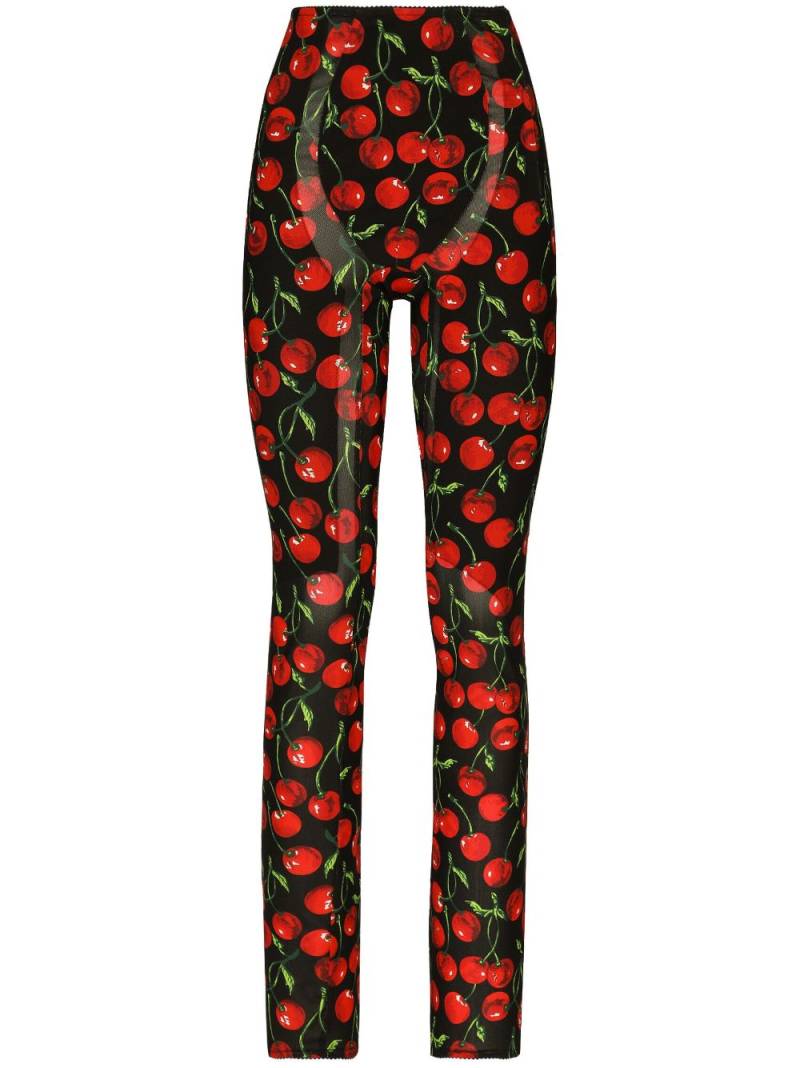 Dolce & Gabbana high-waisted cherry-print leggings - Black von Dolce & Gabbana