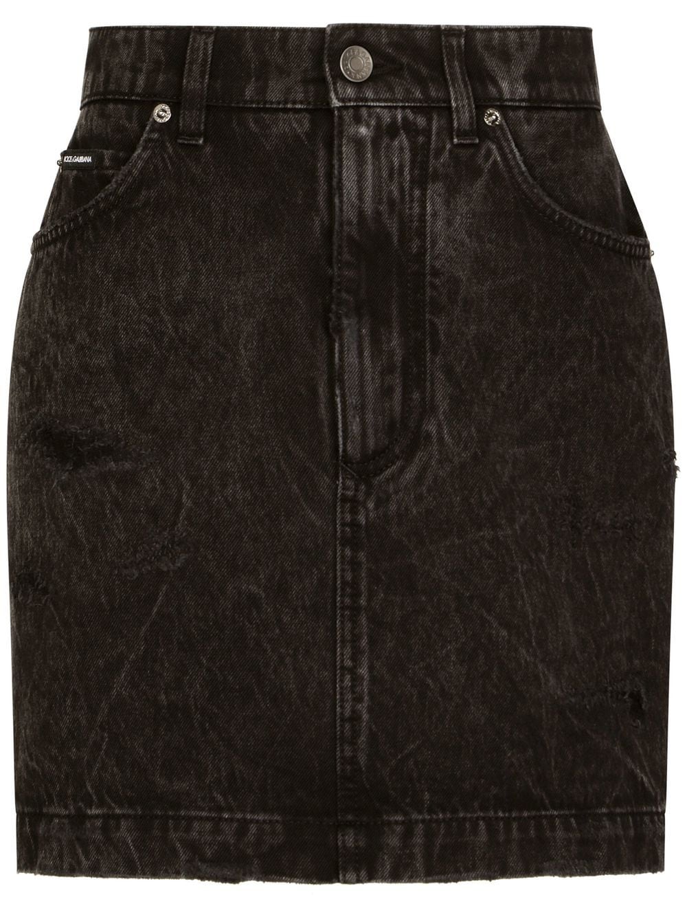 Dolce & Gabbana high-waisted denim miniskirt - Black von Dolce & Gabbana