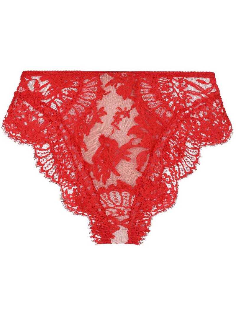 Dolce & Gabbana high-waisted lace briefs - Red von Dolce & Gabbana