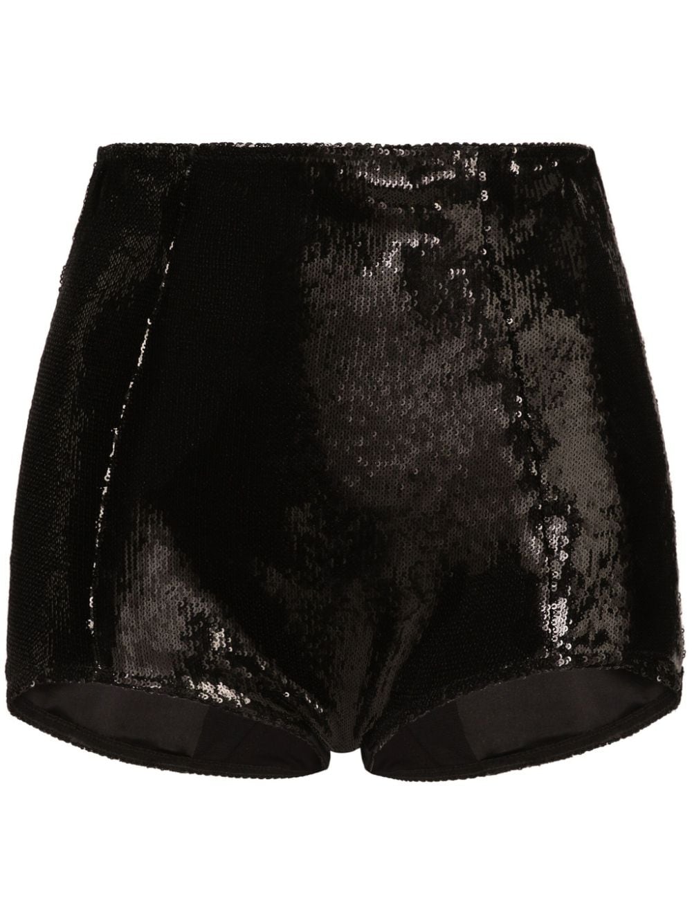 Dolce & Gabbana high-waisted sequinned shorts - Black von Dolce & Gabbana